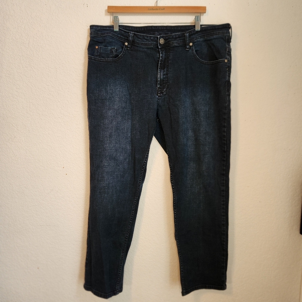 David Britton Buffalo Jackson Straight Stretch Dark Blue Denim Jeans, Size 40x30